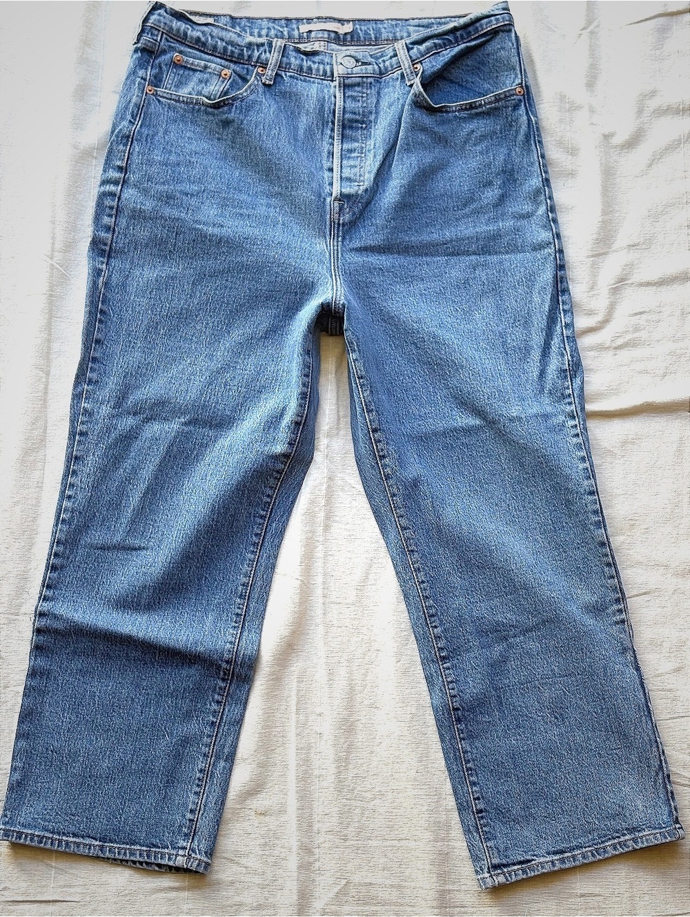 Levi's Premium Ribcage Straight Ankle Jeans 16W Light Blue Denim #fallfashion